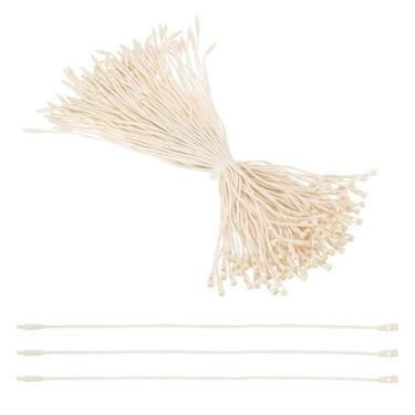 Imagem de PATIKIL 100 peças de corda para pendurar em cera, 20 cm bege pinos de fecho de pressão laços de etiqueta de preço para roupas, sapatos, bagagens
