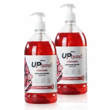 Imagem de Kit 2 Sabonetes Líquidos Glicerinados 1L Romã e Maçã Up Hand c/Pump Dispenser UPPRO
