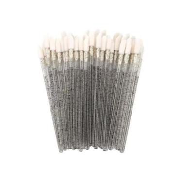 Imagem de Aplicador com Pincel, Kit 600 Pincel Aplicador Descartável de Batom Gloss Extensão Limpeza de Cílios Preto Ou Rosa, 9.5×0.35cm(400,Rosa Sem Glitter)
