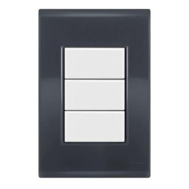 Imagem de Placa Cega 4X2 - Tramontina Liz Grafite / Branco - Tlgb035