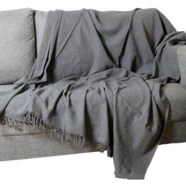 Imagem de Manta 3,00M x 1,80M Sofá King Grande Grossa Decoração Sala Protetora Decorativa Colcha Coberta(Cinza Grafite (3,00M x 1,80M))