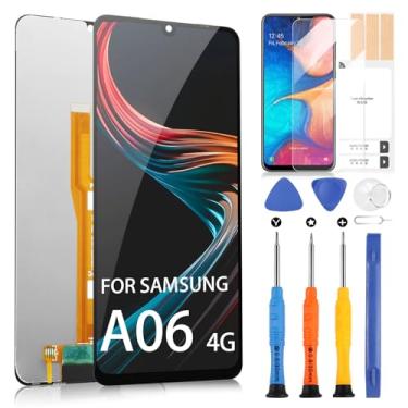 Imagem de Tela LCD para Samsung Galaxy A06 4G A065 Substituição SM-A065F SM-A065M 17.0 cm A06 4G LCD Touch Screen Digitalizador Assembléia com ferramentas de reparo (preto)