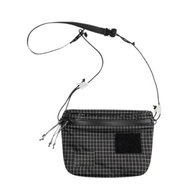 Imagem de Bolsa de ombro feminina - Bolsa carteiro com alça ajustável | Bolsa de armazenamento com zíper de grande capacidade, mochila casual para uso ao ar livre, Preto, Refer to description
