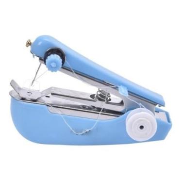 Imagem de Mini Máquina De Costura Manual Portátil De Mão(Azul)