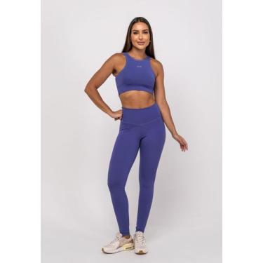 Imagem de Calça Legging Suplex Poliamida Com Costura Azul Salvatore - Salvatore 