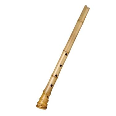 Imagem de Flauta de bambu de madeira 5 furos 1,8 Shakuhachi instrumento de madeira tom D flauta vertical com raiz Not Nanxiao