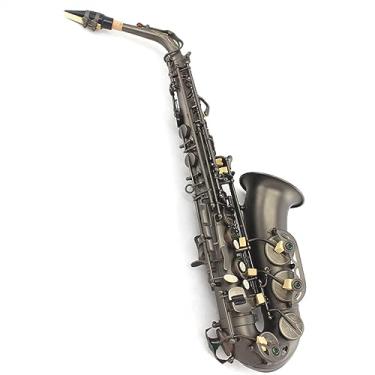 Imagem de Saxofone alto preto fosco níquel dourado superfície eb sax instrumentos musicais com acessórios