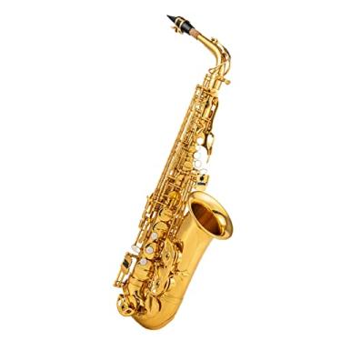 Imagem de Saxofone Profissional Alto E Flat Saxofone Dourado Alto Saxofone Instrumento de Sopro com Boca de Banda Palheta