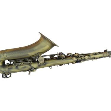 Imagem de Instrumento de saxofone adulto instrumento de saxofone tenor profissional azul-petróleo saxofone antigo com acessórios de instrumento