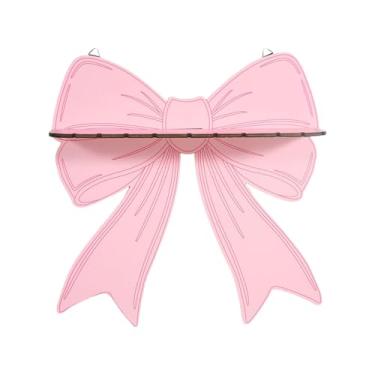 Imagem de AFXGUSD Prateleiras Flutuantes com Laço Rosa, Placa de Madeira Decorativa para Casa, Quarto E Sala de Estar.