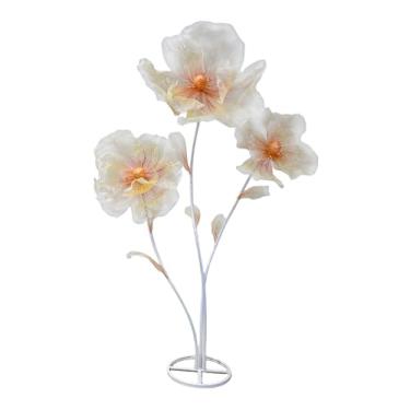 Imagem de IEUDNS Cenário de flores gigantes, decoração de casamento, floral, artesanato, suporte para fotos faça você mesmo, arranjo de casamento, ornamento para, Gradiente Laranja
