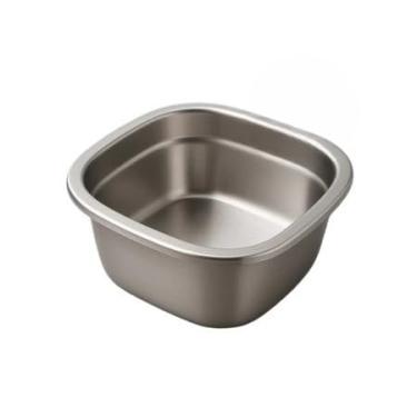 Imagem de Bowl Inox Tigela Profissional Fundo Grosso Bacia Saladeira Tigela 16, 19, 22, 25 cm (Quadrado 14cm)