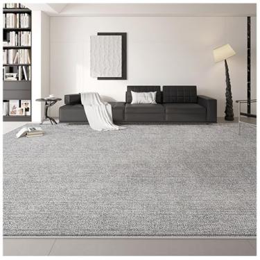 Imagem de SPXMQSS Tapetes grandes para sala de estar, resistente à sujeira e fácil de cuidar, tapete antiderrapante para sofá, mesa de café, para sala de estar, quarto, sala de jantar, escritório, cinza B 240 x