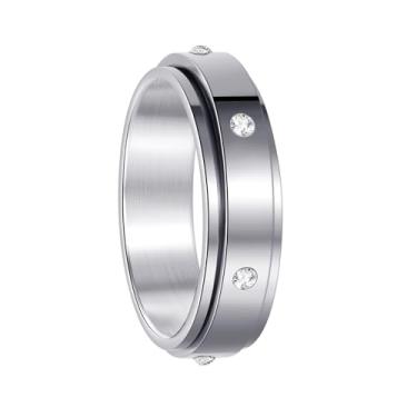 Imagem de Udolfly Anéis Fidget para Ansiedade Feminina, Ansiedade, Ansiedade, Alivia o Estresse, 8, Metal, Sem pedra preciosa