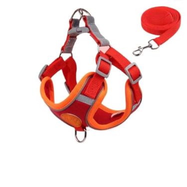 Imagem de Coleira Peitoral Cachorro Filhote ou Fêmea, Coleira Tipo Colete Para Pet Pequenos E Médios(vermelho,L 6.5-10kg)