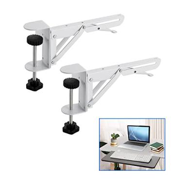 Imagem de Niciksty Grampo extensor de mesa para placa extensora de mesa de madeira personalizada DIY (placa não incluída), braçadeira de bandeja de teclado de computador sem perfuração para casa ou escritório