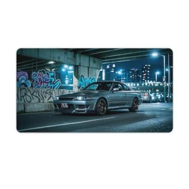 Imagem de HouLaiZhe JDM Car Sports R32 Under The Overpass Gaming Mouse Pads JDM Car Desk Pads Grandes Mousepads para teclado de mesa, computador, 40 x 75 cm
