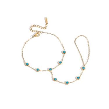 Imagem de Frodete Corrente de mão feminina dourada prata turquesa boho roupa ocidental joia pingente ajustável em camadas, Large, Zinco, Sem Pedra Preciosa