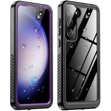 Imagem de SPIDERCASE Capa à prova d'água para Samsung Galaxy S23 Plus, protetor de tela integrado [IP68 subaquático] [3,5 m grau militar à prova de choque] Capa de celular com proteção total de 16,8 cm, roxa