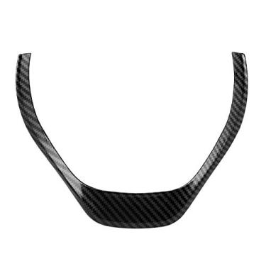 Imagem de Klanata Capa de acabamento de volante de fibra de carbono preto brilhante para BMW Série 3 Série 4 F30 F31 F32 F34 decoração de estilo interior de carro (fibra de carbono preto brilhante)