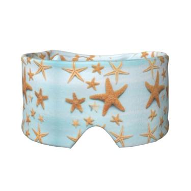 Imagem de Máscara 3D linda estampa marítima para dormir para olhos e ouvidos máscara respirável ajustável blackout venda confortável