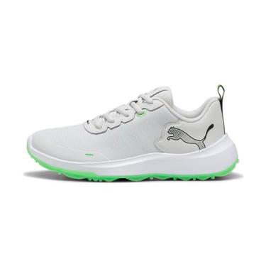 Imagem de PUMA Tênis de golfe infantil unissex, Pena cinza-puma branco-verde fluorescente, 19