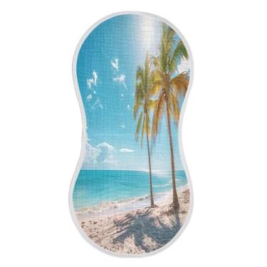 Imagem de xigua Conjunto de 4 panos de musselina para bebês de praia com palmeiras, super macios e absorventes, roupas de arroto de algodão, presente de chá para recém-nascidos, bebês meninas e meninos