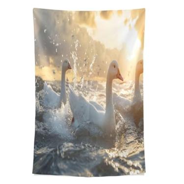 Imagem de STAYTOP Tapeçaria Cisne no Lago Tapeçarias para Decoração de Casa Decoração de Dormitório Sala de Estar Quarto Tapete de Parede (80 × 60 pol)