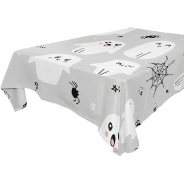 Imagem de Burbuja Boo on Toalha de mesa cinza, toalha de mesa quadrada anti-rugas grossa para decoração de jantar, cozinha, festa, 152 x 152 cm