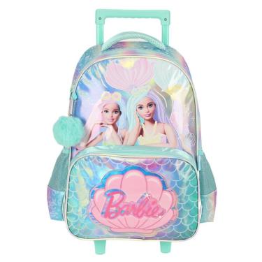 Imagem de Mochila de Rodinha Infantil - Barbie Sereia Holográfica - Luxcel