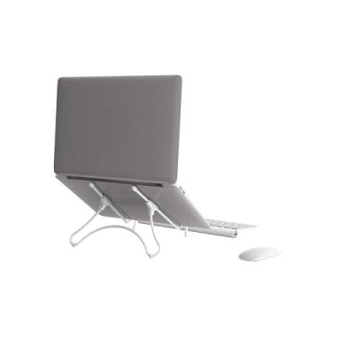 Imagem de Suporte para Laptop Ajustável, Branco, Plástico, 24,5x24,5cm, Portátil, Ergonômico, com Ventilação, Antiderrapante, 318g