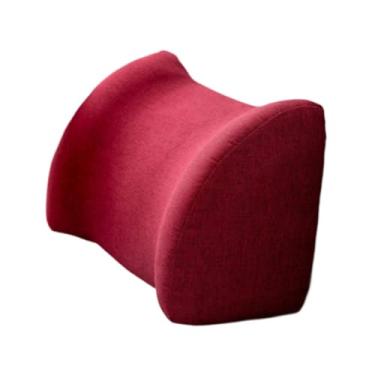 Imagem de OIIBWQ Almofada de espuma para apoio lombar, almofada de apoio para as costas, para cadeira lombar para uso em casa por longos períodos sentado em cadeira de, Vermelho