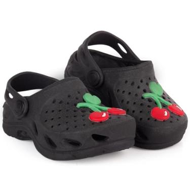 Imagem de Babuche Unissex Infantil Plugt Ventor Cereja Leve Confortável Antiderrapante Uso Diário Anatômico (Preto, BR, Criança de 1 a 3 anos, Faixa Numérico, 23, 24)