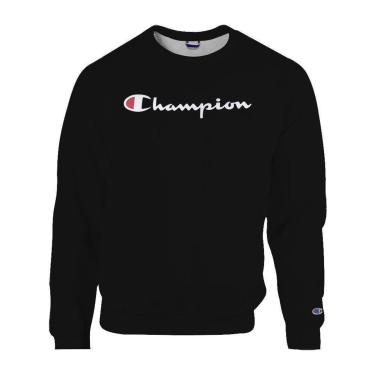 Imagem de Moletom Champion Felpado Gola Careca Script Logo Preto-Unissex