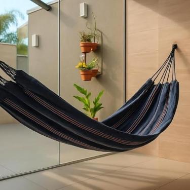 Imagem de Rede de Dormir Casal Algodão Natural 4m x 1,5m Moderna Confortável e Resistente(Listrada Solteiro 3m)