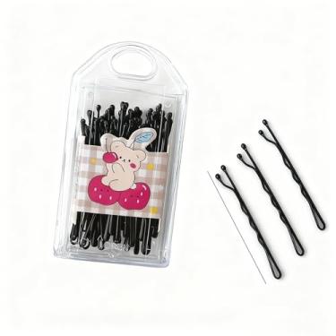 Imagem de 30 peças/caixa de grampos de cabelo preto curvados, grampos de cabelo curvados de metal para meninas, acessórios de grampos de cabelo antiderrapantes para penteados grossos finos finos encaracolados