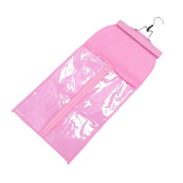 Imagem de KUIDAMOS Saco de Suporte de Extensão de Cabelo, Armazenamento Durável à Prova de água para Múltiplas Perucas, Peças de Cabelo, 5 Conjuntos de Saco de Cabide Não Tecido para Organização de Armário (Rosa)