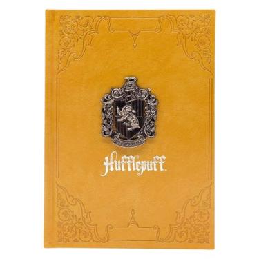 Imagem de Zonacriativa - Caderno de Anotações Harry Potter Lufa-Lufa 21x15cm | Capa com aplique de brasão, ideal para anotações e estudos de magia e feitiços
