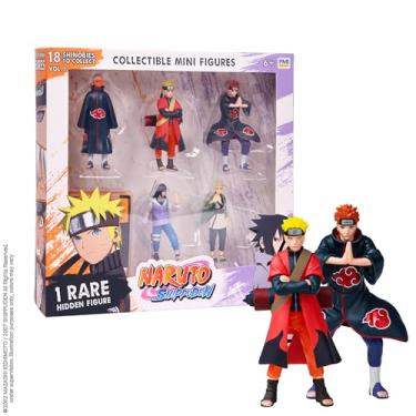 Imagem de P.M.I. Mini bonecos colecionáveis Naruto Shippuden, pacote com 6, caixa de luxo | Conjunto de brinquedos de ação de anime com time 7 ninjas, Akatsuki, Sannin lendário e Shinobi raro (sortido D)