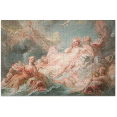Imagem de Jean Baptiste Van Loo Pintura Rococó Quebra-cabeças Adulto 1000 Peças Pintura Fine Art Personalizado Difícil Jigsaw Puzzles Presentes de Festa Elefante Branco, 75 x 40 cm