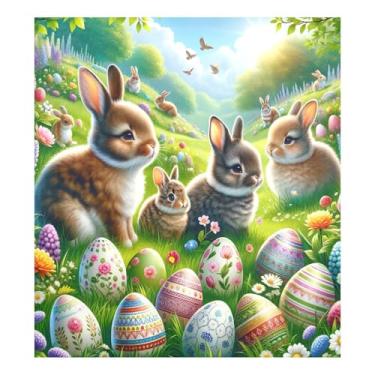 Imagem de Ímãs de máquina de lavar louça de ovos de páscoa para cozinha reutilizáveis para lavadora e secadora capa decorativa 58 x 66 cm