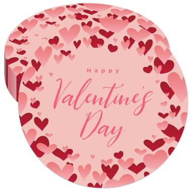 Imagem de Wonmon 25 peças de tapetes de papel de feliz dia dos namorados, jogo americano descartável de coração dos namorados, tapete de mesa decorativo para o dia dos namorados, casamento, aniversário, jantar