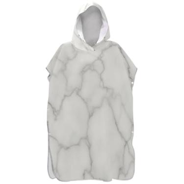 Imagem de Joisal Roupão de mudança de poncho de surfe para Adul toalha de banho com capuz toalha de banho absorvente mármore textura cinza ponchos adultos para mulheres