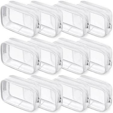 Imagem de Bolsas de maquiagem Weewooday Bolsas com zíper de PVC transparente (12