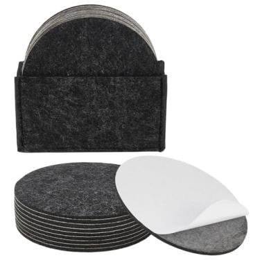 Imagem de BENECREAT 20 peças de feltro de base de lâmpada de 15 cm de diâmetro, 4 mm de espessura, adesivo redondo, macio, antiderrapante, feltro para lâmpada, móveis, artesanato, cinza escuro
