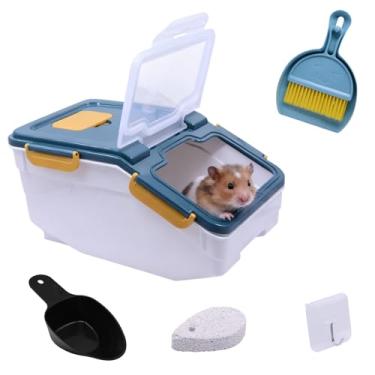 Imagem de Saim Chinchila Chinchila Areia Recipiente de Banho, Sanita Caixa de Areia Gerbil Banheiro, Banheira Chinchila Poeira Banheira Areia, Casa de Hamster para Hamster Ouriço Porquinho-da-índia e outros