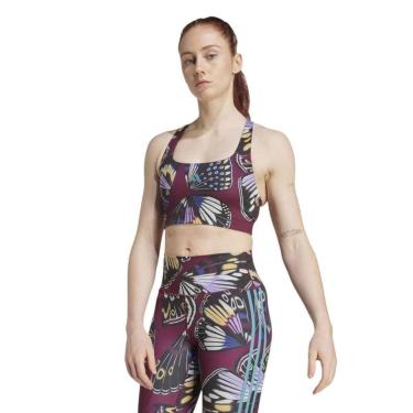 Imagem de Top Adidas Farm Suporte Médio Feminino - Bordô P-Feminino