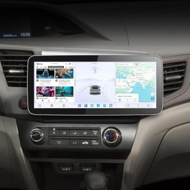 Imagem de JOYING Rádio automotivo para Honda Civic 2012, tela sensível ao toque QLED de 12,3 polegadas, Android 13, estéreo, 12 GB + 256 GB, Plug and Play, com carpaly sem fio e Android Auto, AM/FM, GPS