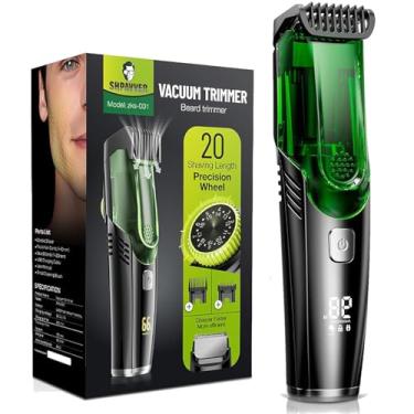 Imagem de SHPAVVER Aparador de barba para homens: Aparador de bigode a vácuo IPX7 à prova d'água - Kit de corte de barba elétrico recarregável com pente de comprimento ajustável - Aspirador embutido para