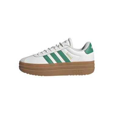Imagem de adidas Tênis feminino Vl Court Bold, Branco/Verde/Dourado Metálico, 34